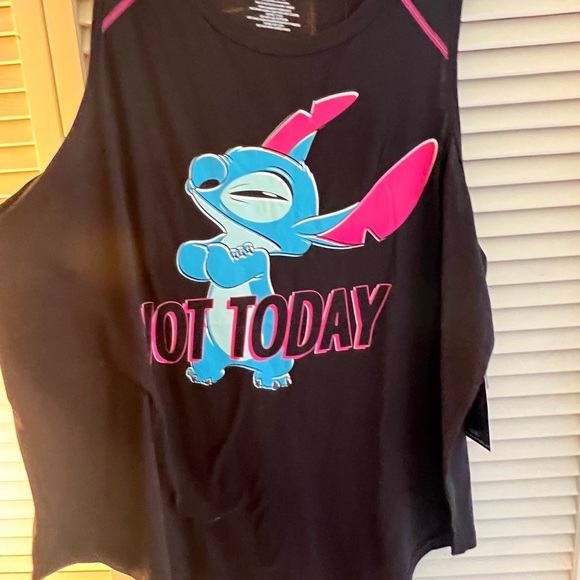 SOLD! DISNEY LILO & STITCH ACTIVE TANK - PERFORMANCE COTTON NOT TODAY BLACK - Picture 7 of 10